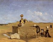 Breton Women at the Fountain - 让·巴蒂斯特·卡米耶·柯罗